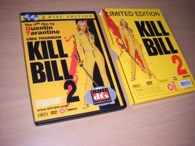 Tweedehands boek: Kill Bill 2 Limiterd edition van auteur Tarantino, Quentin - 2 DVD in oorspronkelijk hoesje. 