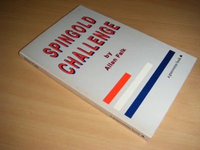 Tweedehands boek: Spingold Challenge van auteur Allan Falk  - Engelstalige paperback met 64 spellen in quiz-vorm uit een van de belangrijkste bridgetoernooien in de USA. Leerzaam. In goede en nette staat. 