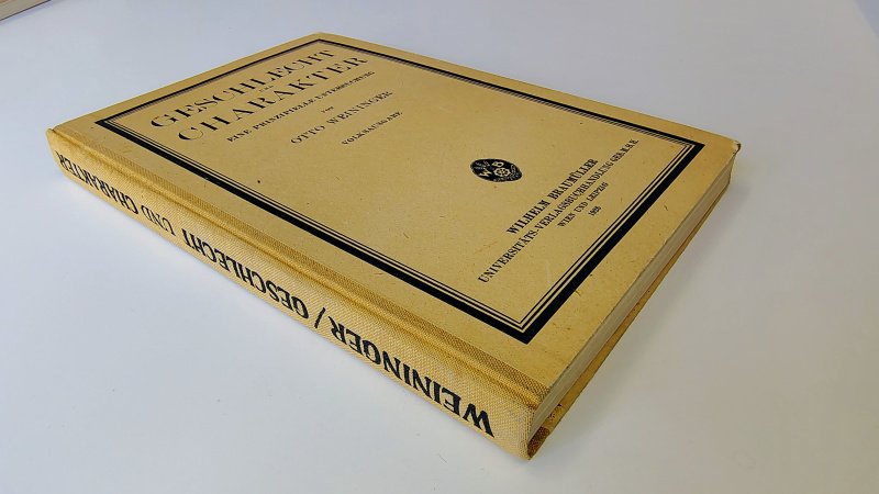 Tweedehands boek: Geschlecht und Charakter van auteur Otto Weininger - Hardcover met linnen rug. Kleine vlekjes kaft en slijtage punten kaft. Schutblad vernieuwd, nauwelijks zichtbaar. Onbeschreven.