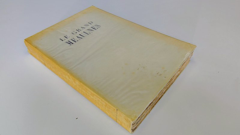 Tweedehands boek: Le Grand Meaulnes (1931) - Gelimiteerde luxe-editie nummer 1432 van 2000 van auteur Alain-Fournier - Paperback met rechte rug en leesvouwen. Rug verkleurd en lichte roestvlekken op de kaft. Doorzichtige bescherm kaft. Reliëfstempel binnenin, verder onbeschreven en netjes.