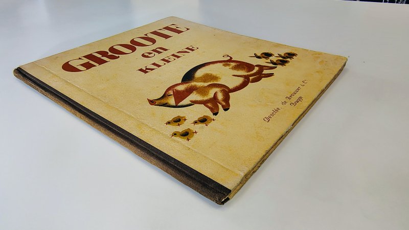 Tweedehands boek: Groote en kleine Verluchtingen van auteur Elisabeth Ivanovsky - Hardcover met linnen rug. kaft is vlekkerig met gebruikerssporen langs de randen. Binding begint voorin los te laten. Ex-libris plaatje voorin, hier en daar bruine roestvlekken. Afbeeldingen vrij van vlekken en mooi van kleur