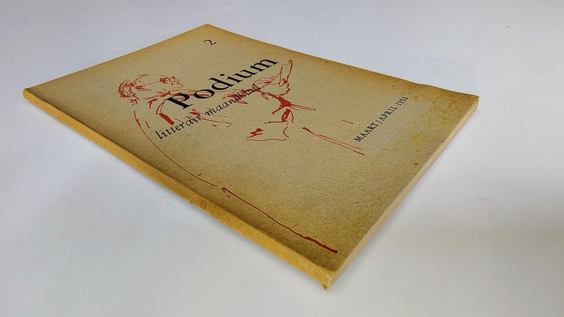 Tweedehands boek: Podium - Literair Maandblad - Maart/April 1952 - Jaargang 8 Nr 2 van auteur redacteur Gerrit Borgers - Paperback met verkleurde kaft en lichte roestvlekjes. Rug lichte slijtage. Binnenwerk onbeschreven en netjes.