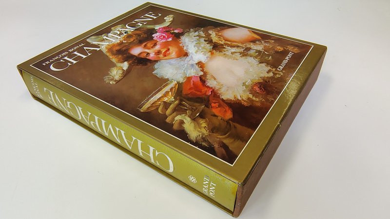 Tweedehands boek: Le livre d'or du champagne van auteur François Bonal - Franstalige hardcover in cassette. Cassette in zeer goede staat, gebruikersspore minimaal. De hardcover heeft op de rug wat roestvlekjes. Ex-libris reliëf stempeltje voorin, verder onbeschreven en netjes.