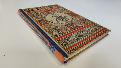 Boek met de titel: Jan Toorop boekband: Het Roomsche Kerkgebouw - M.C. Nieuwbarn (1908)