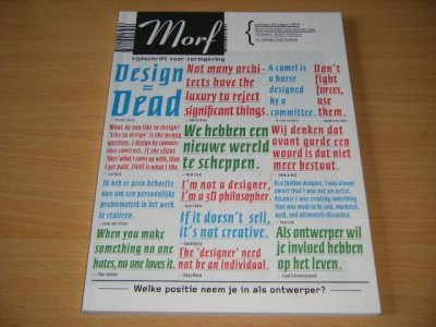 Tweedehands boek: Morf, tijdschrift voor vormgeving 11 van auteur Timo de Rijk (hoofdredacteur) - Paperback, in goede staat. Geillustreerd.